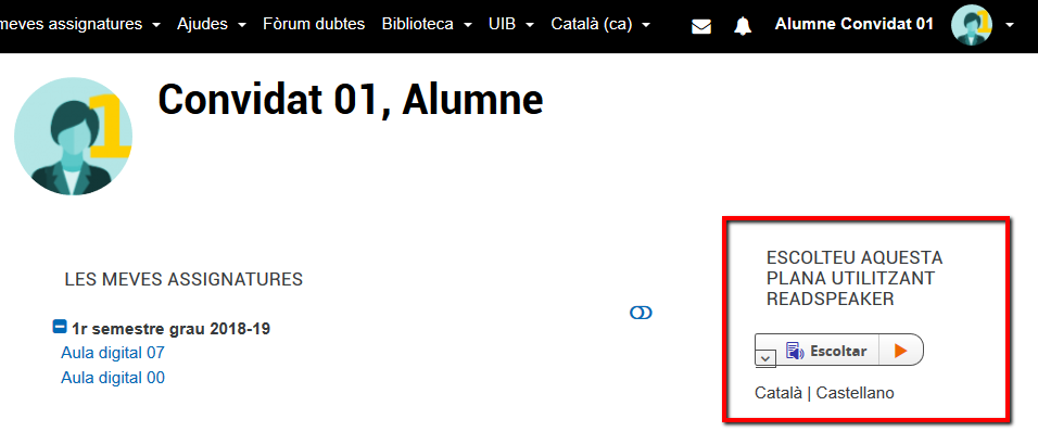Imagen de la interfaz de A.D