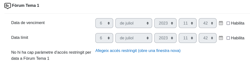 Imatge que mostra un exemple de dates de fòrum.